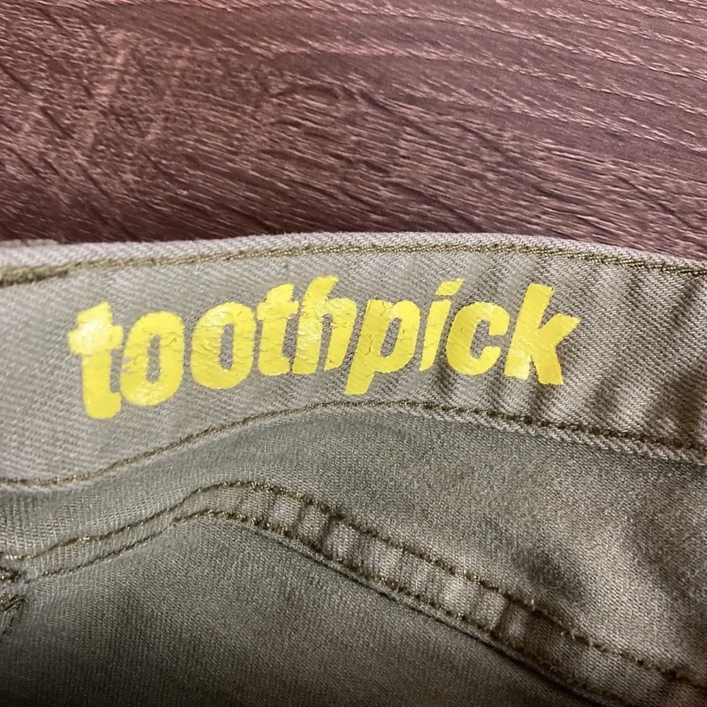 Womens J Crew  Olive Green Toothpick  Size 25 Stretch Jeans - Picture 6 of 12